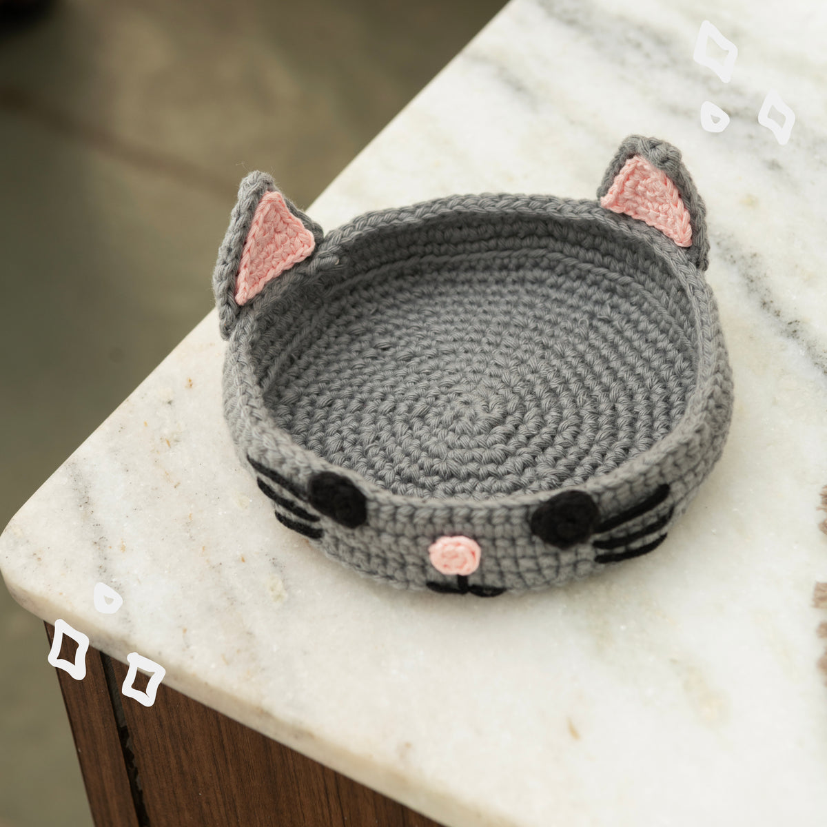 Cat Crochet Multi-Purpose Tray/Coaster