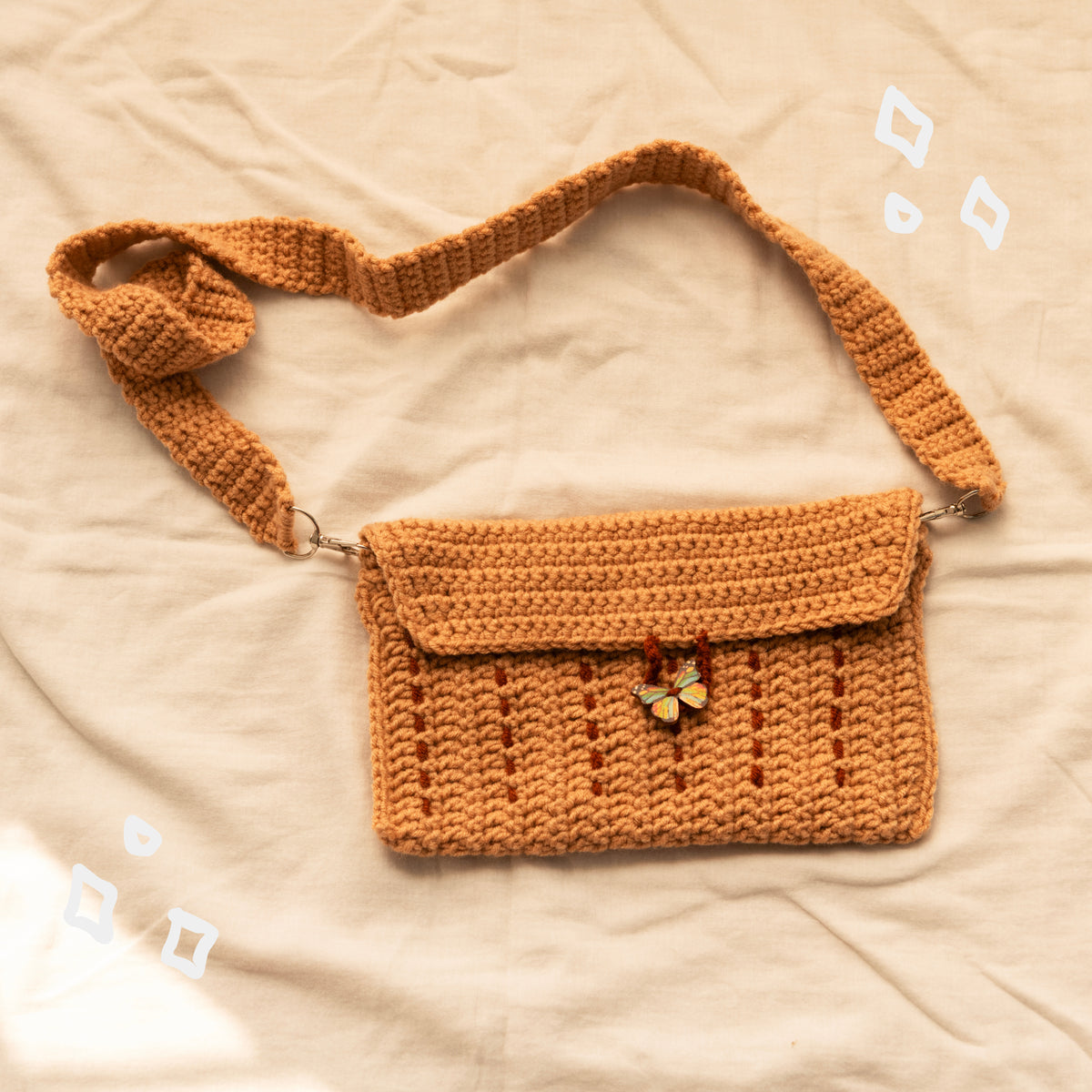 Crochet Sling Bag with Detachable Strap