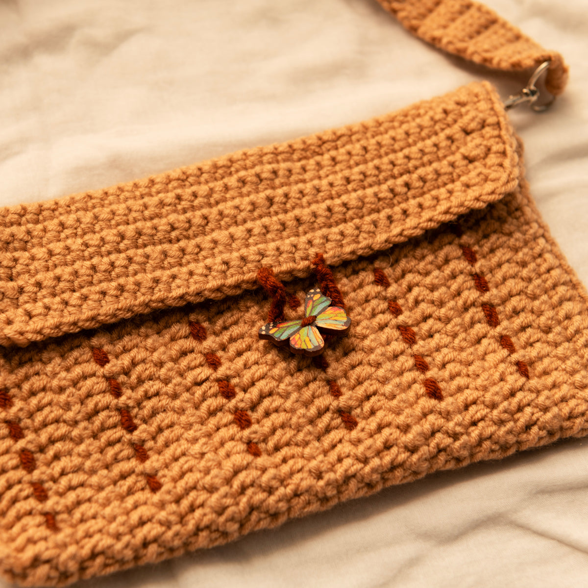 Crochet Sling Bag with Detachable Strap