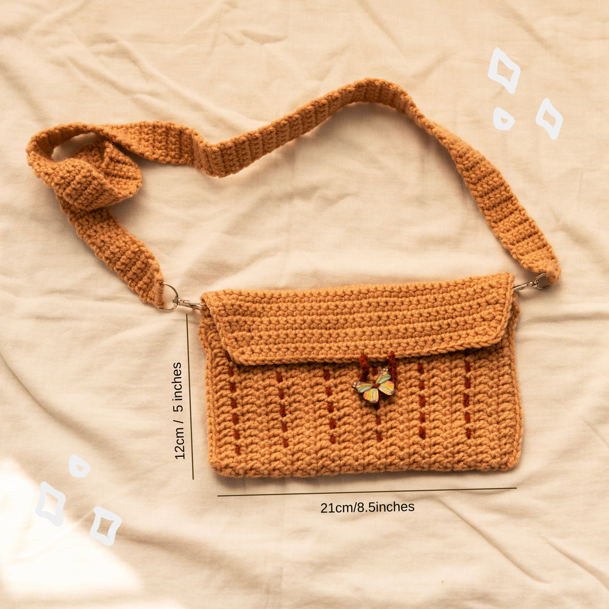 Crochet Sling Bag with Detachable Strap