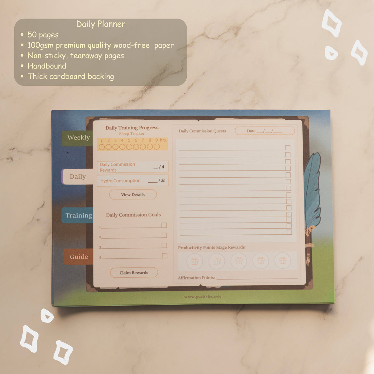 Daily Commission Notepad Planner with Sticker Sheet - Genshin Impact