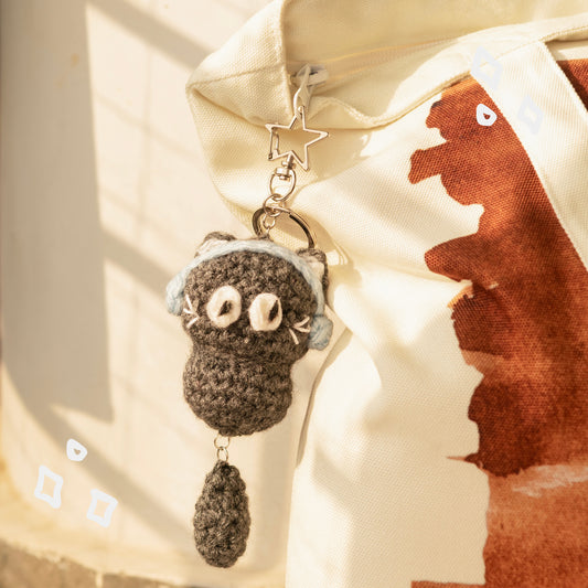 Funny Cats Crochet Keychain
