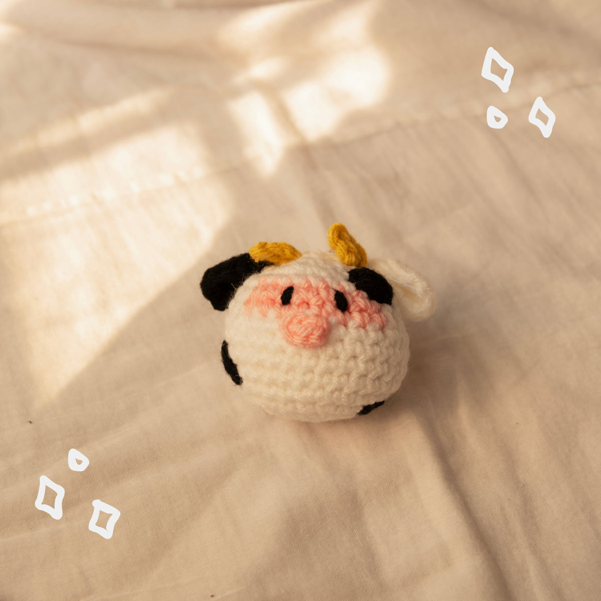 Holly the Cow Crochet Keychain