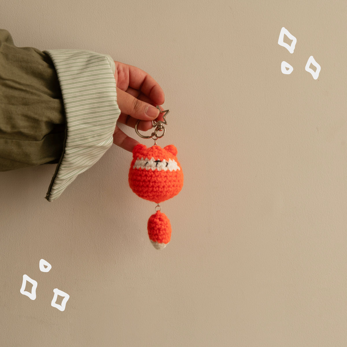 Hoody the Fox Crochet Keychain