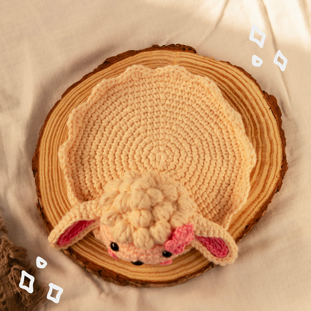 Lamb Crochet Multi-Purpose Tray/Coaster