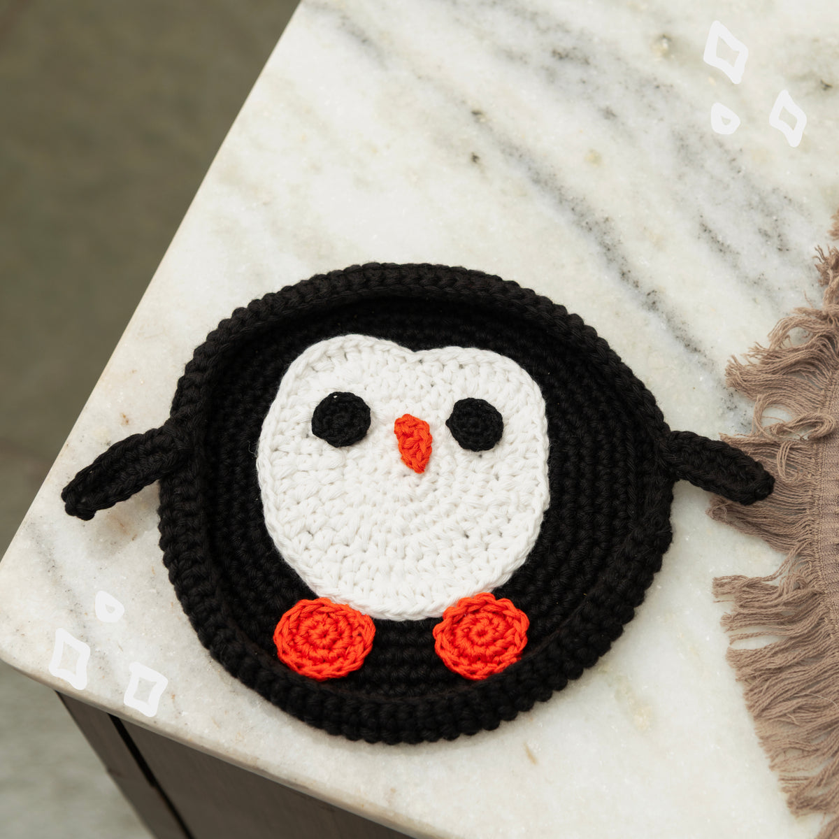 Penguin Crochet Multi-Purpose Tray/Coaster