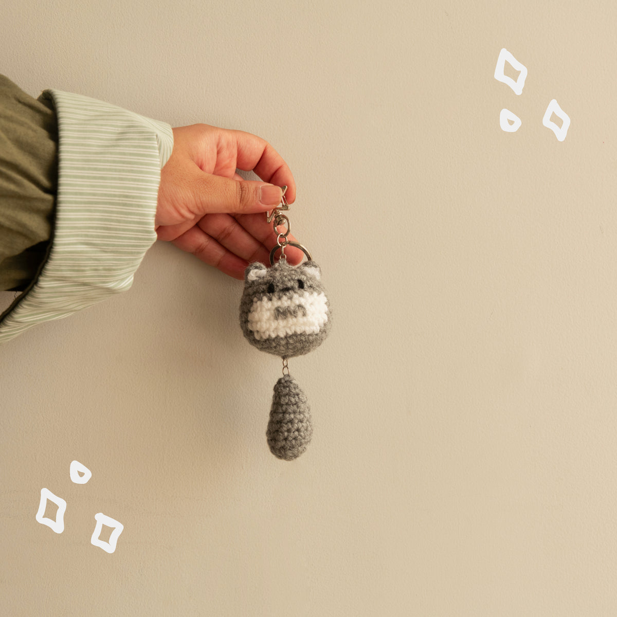 Totoro Crochet Keychain