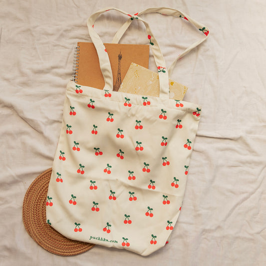 Cherry Canvas Story Tote Bag image 0