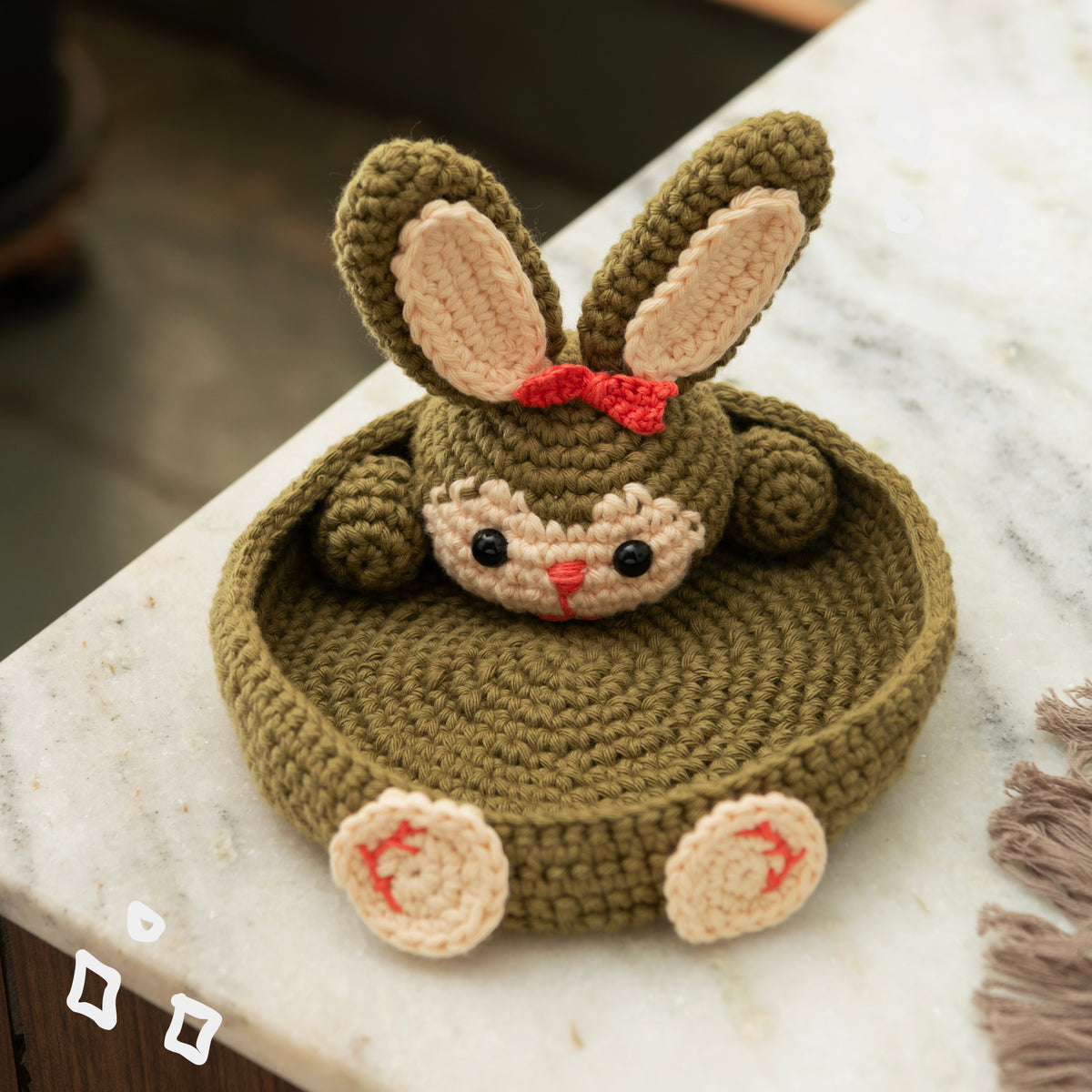 Bunny Crochet Multi-Purpose Tray/Coaster