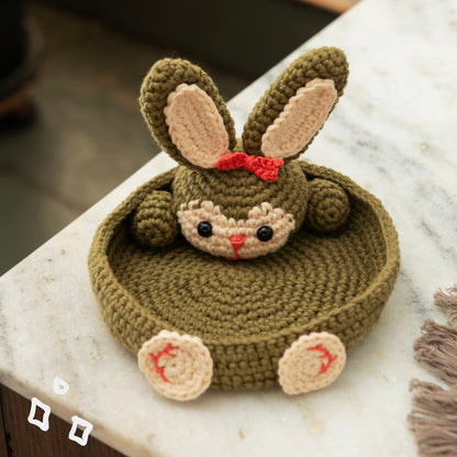 Bunny Crochet Multi-Purpose Tray/Coaster