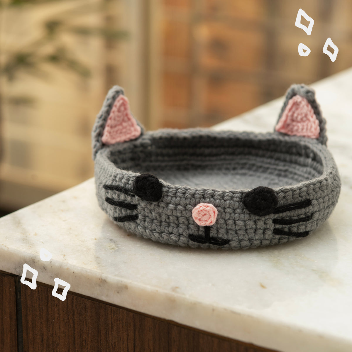 Cat Crochet Multi-Purpose Tray/Coaster