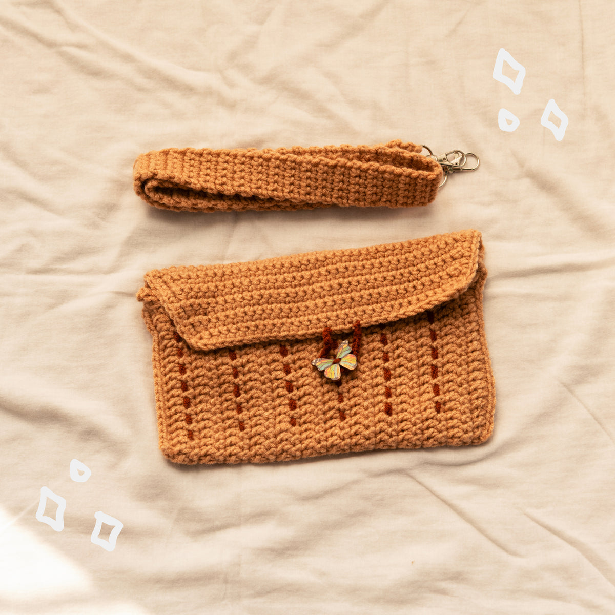 Crochet Sling Bag with Detachable Strap
