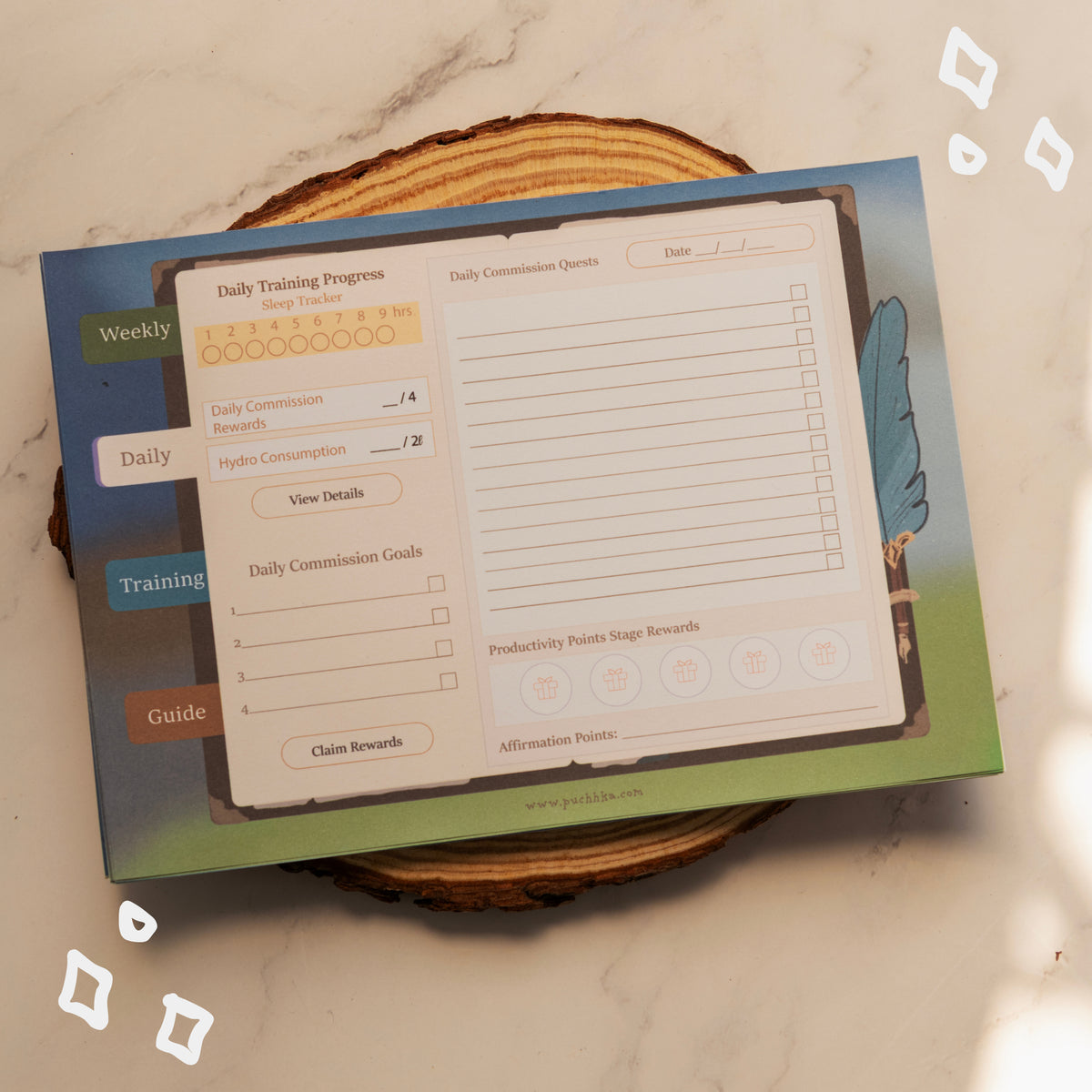 Daily Commission Notepad Planner with Sticker Sheet - Genshin Impact