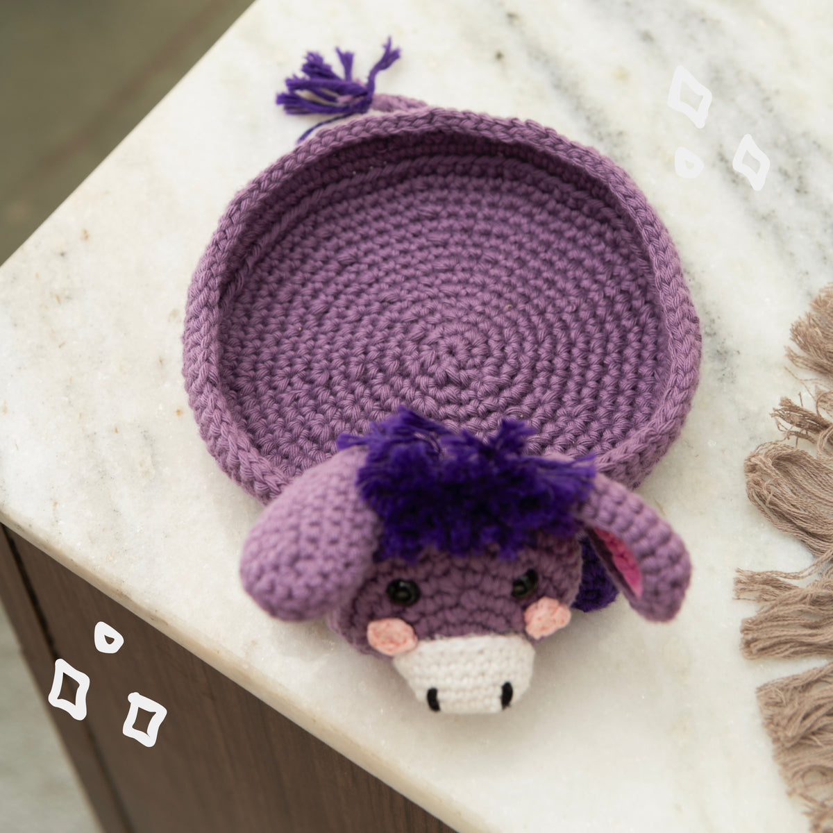 Donkey Crochet Multi-Purpose Tray/Coaster
