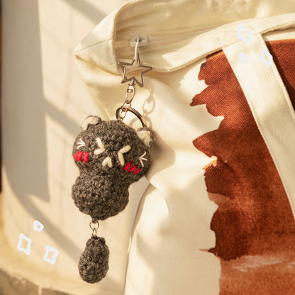 Funny Cats Crochet Keychain