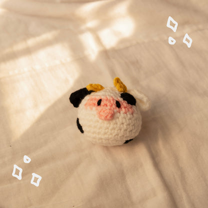 Holly the Cow Crochet Keychain