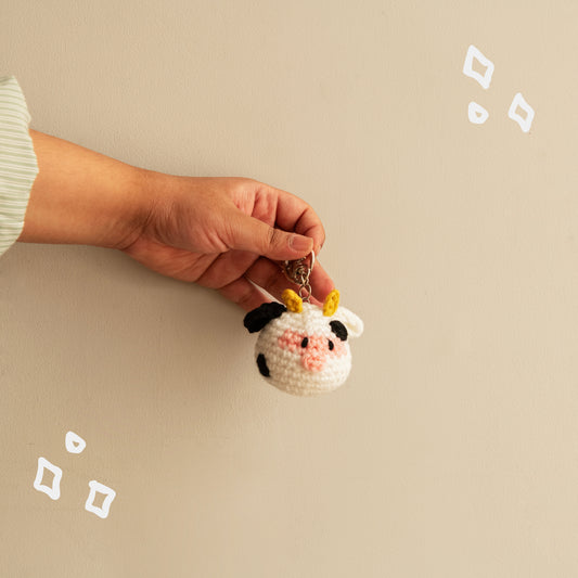 Holly the Cow Crochet Keychain