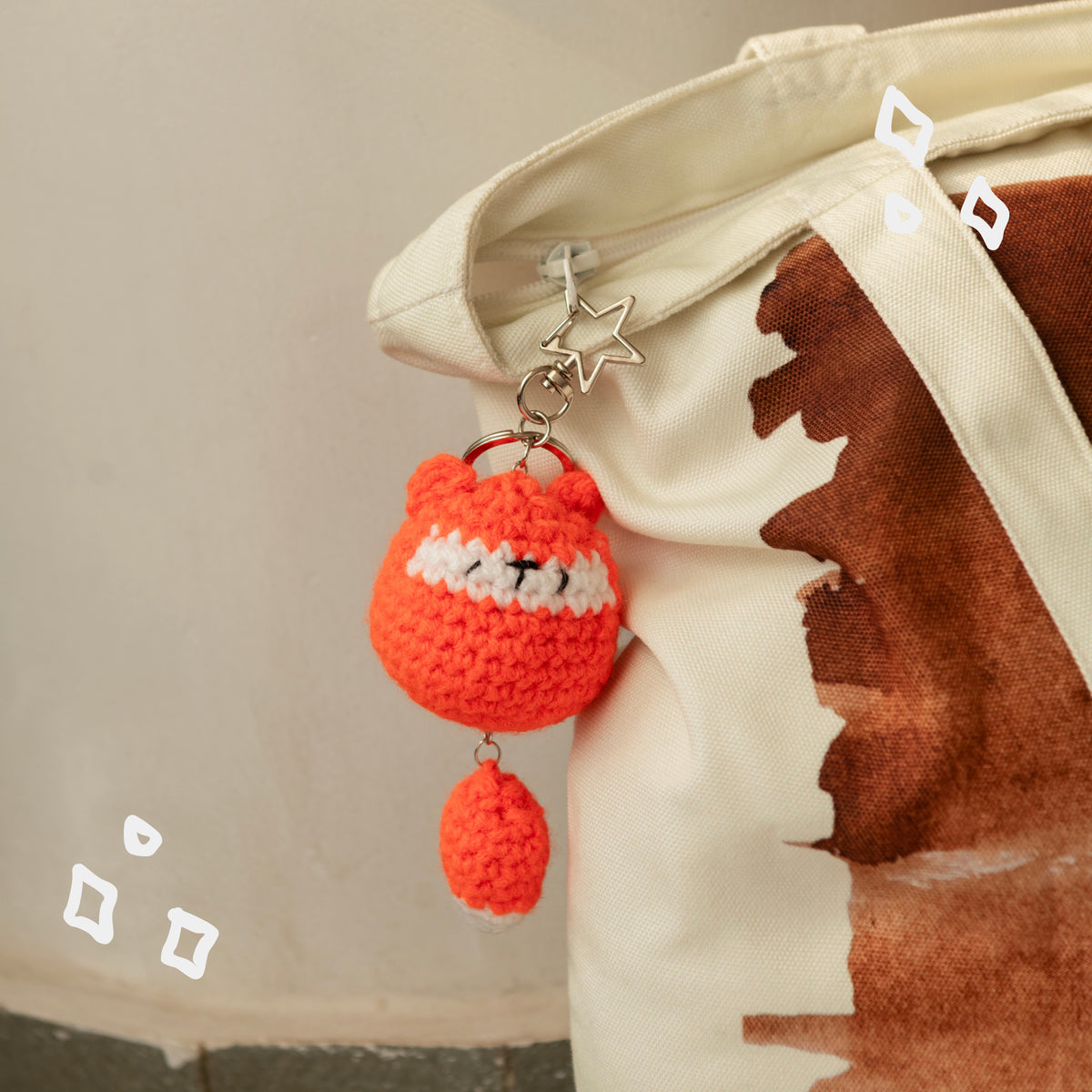 Hoody the Fox Crochet Keychain
