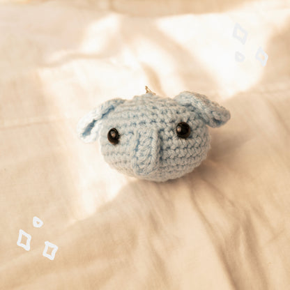 Laddoo the Elephant Crochet Keychain