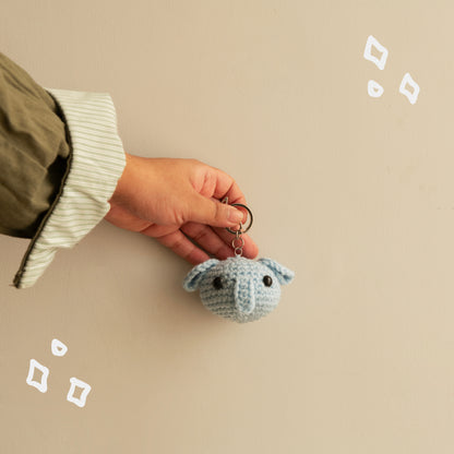 Laddoo the Elephant Crochet Keychain