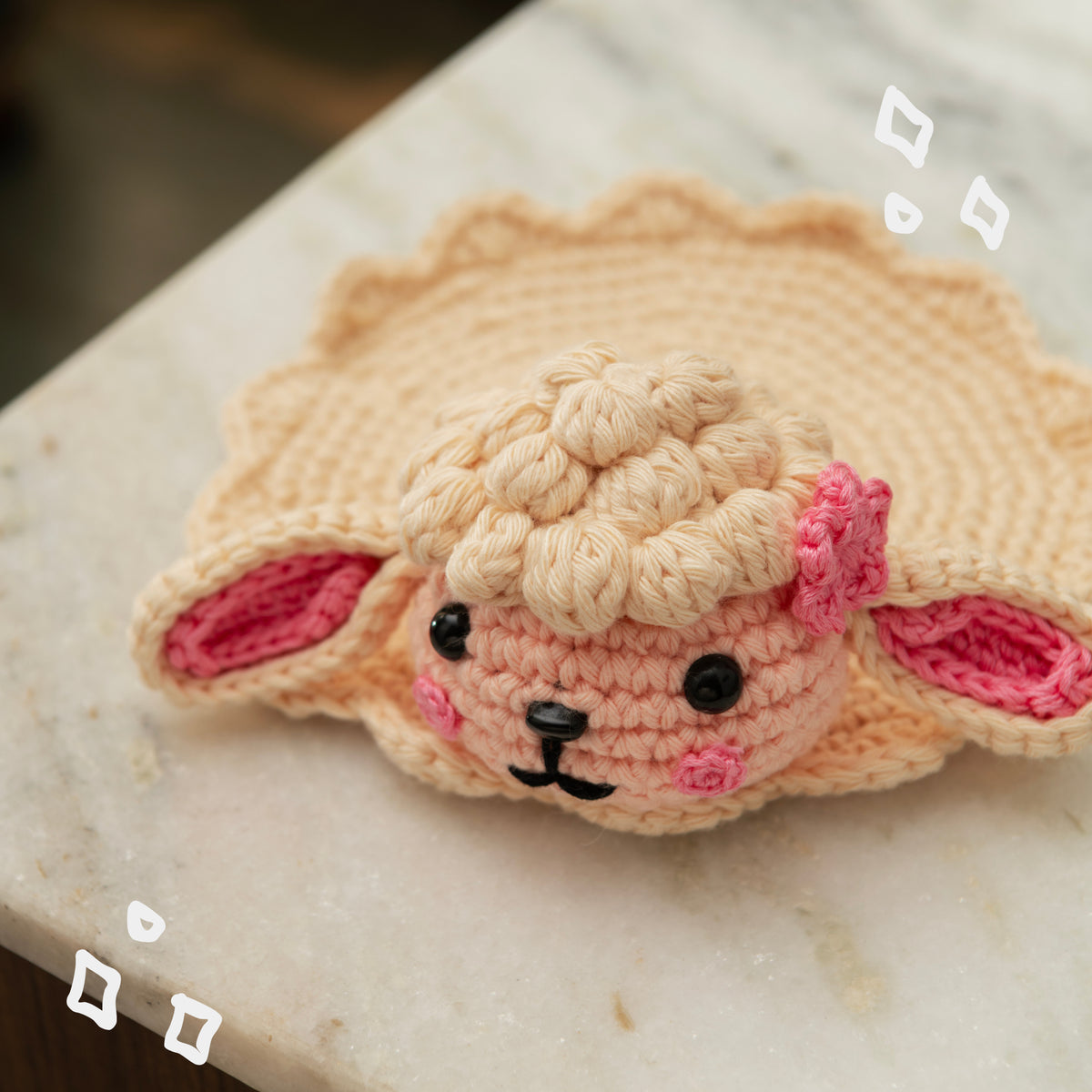 Lamb Crochet Multi-Purpose Tray/Coaster