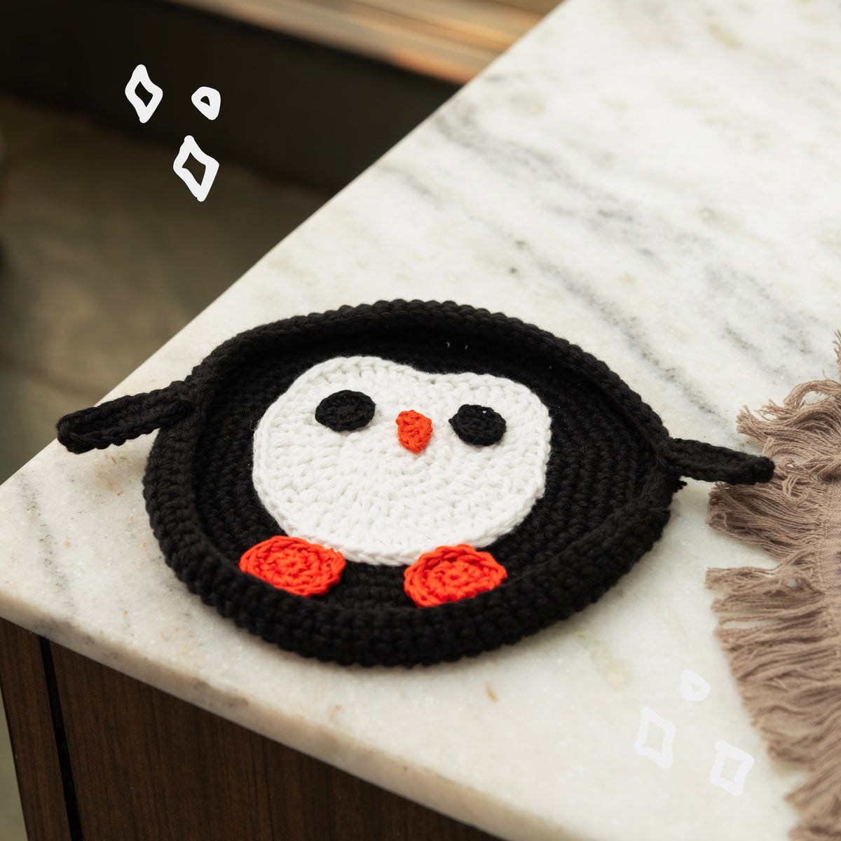 Penguin Crochet Multi-Purpose Tray/Coaster