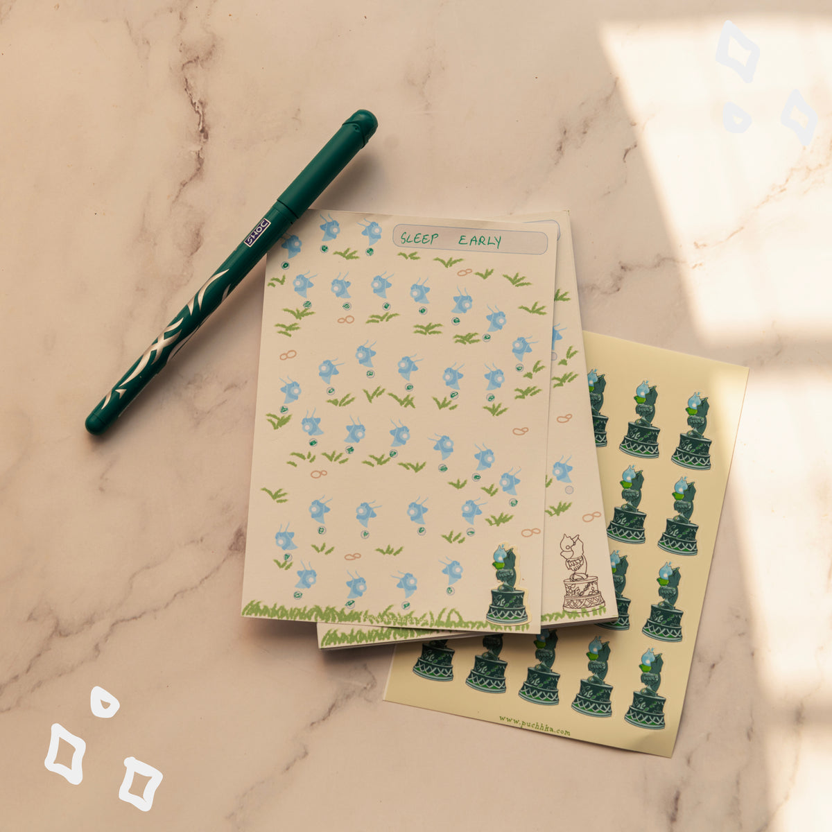 Seelie Habit Tracker Notepad with sticker sheet - Genshin Impact