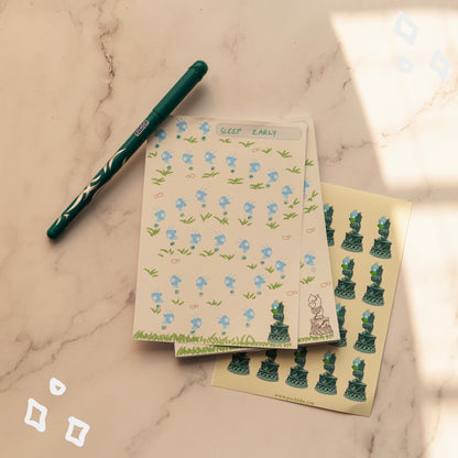Seelie Habit Tracker Notepad with sticker sheet - Genshin Impact