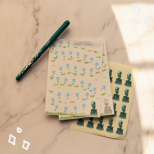 Seelie Habit Tracker Notepad with sticker sheet - Genshin Impact