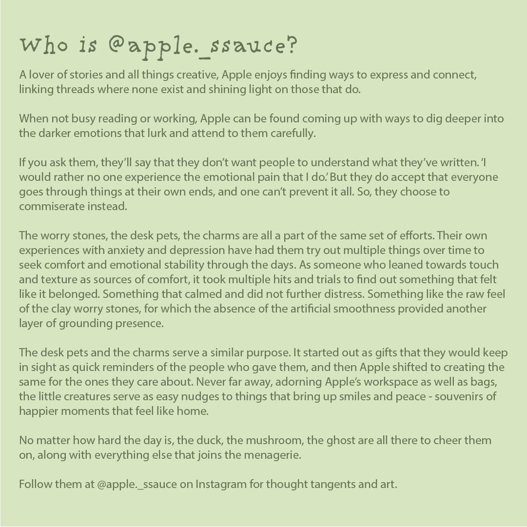A text-based promotional graphic with the heading 'Who is @apple_sauce?' and several paragraphs of white text on a light gray background, followed by the Instagram handle '@apple_sauce'.