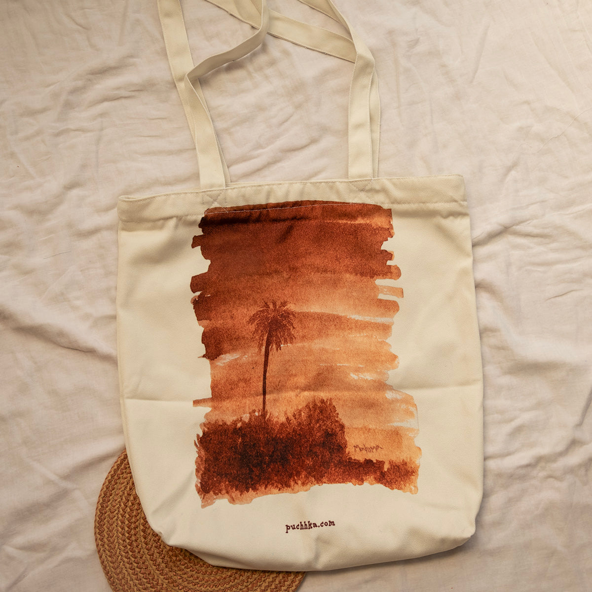 Palm Tree Canvas Story Tote Bag image 2