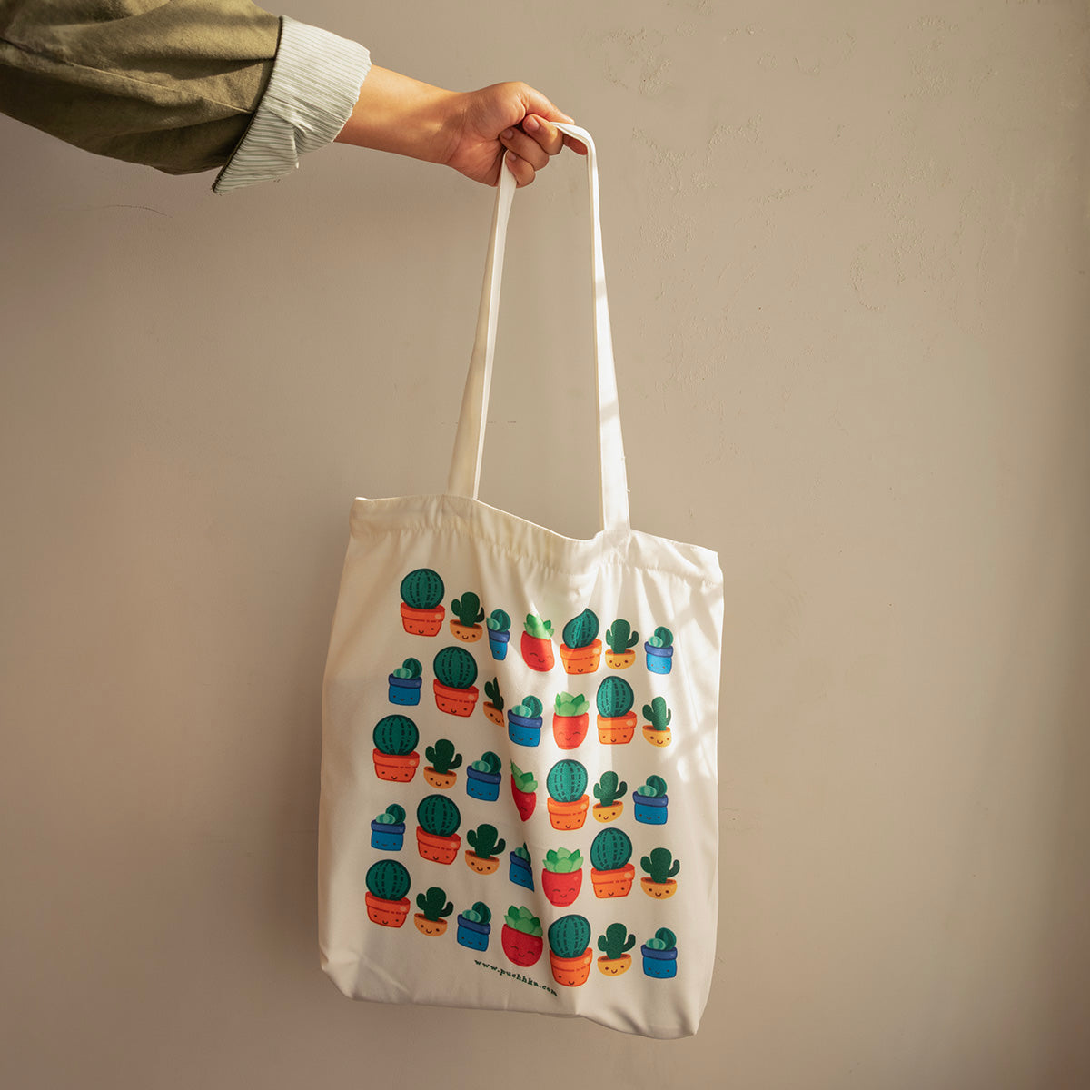 Succulents Canvas Story Tote Bag image 1
